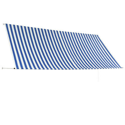 manoga EU | 143750 Einziehbare Markise 350 x 150 cm Blau und Weiß