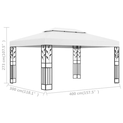 manoga EU | 48030 Pavillon mit Doppeldach 3x4 m Weiß