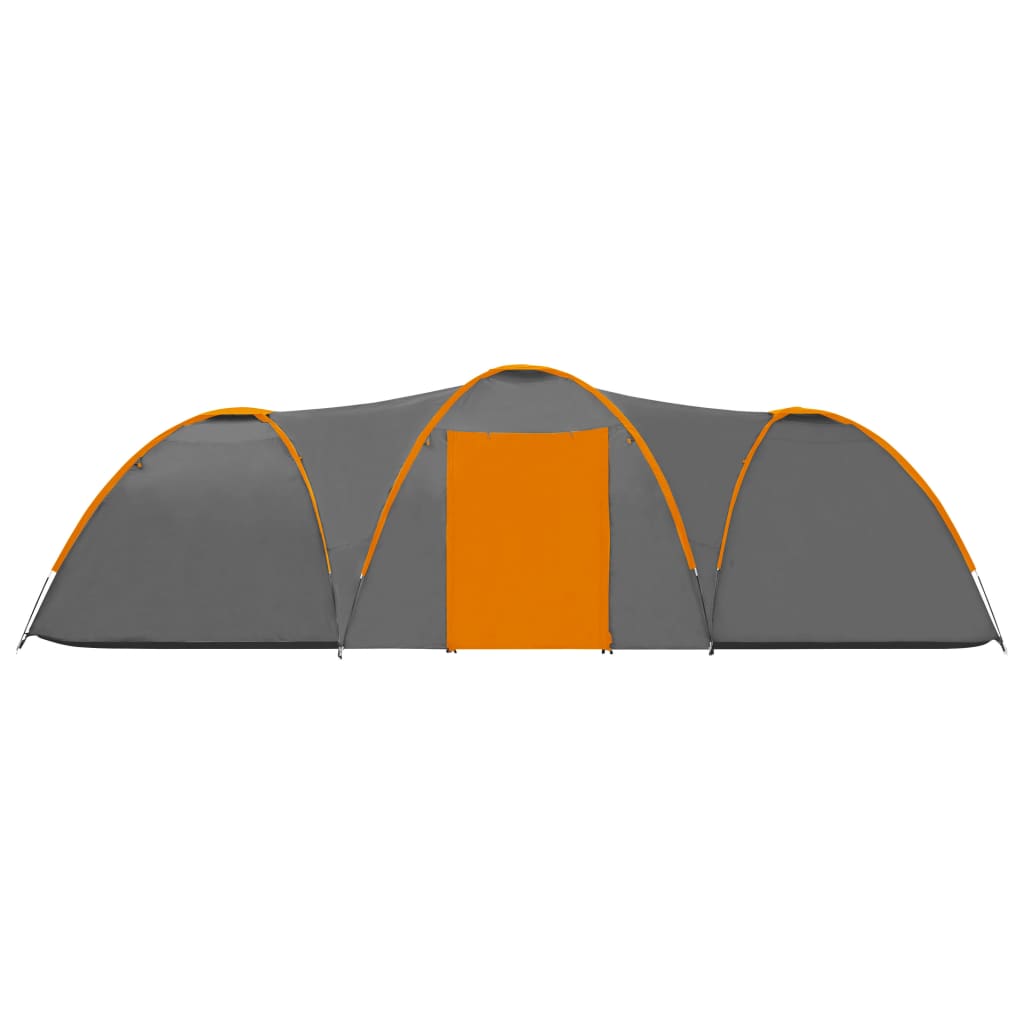 manoga EU | 93051 Camping-Zelt Iglu 650x240x190 cm 8 Personen Grau und Orange