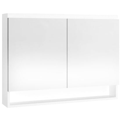 manoga EU | 331532 Spiegelschrank fürs Bad 80x15x60 cm MDF Glänzend Weiß
