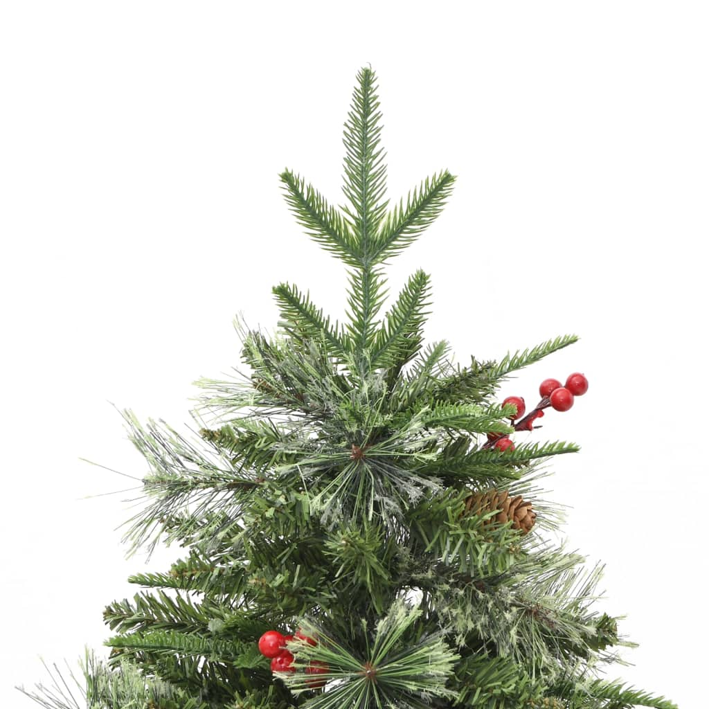 manoga EU | 3094556 Weihnachtsbaum mit Beleuchtung und Kiefernzapfen Grün 150 cm