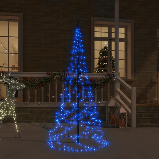 manoga EU | 343536 LED-Weihnachtsbaum für Fahnenmast Blau 200 LEDs 180 cm