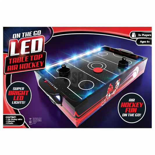 manoga EU | 447441 Tender Toys Air-Hockey-Tisch mit LED-Leuchten 48,5x30x8,5 cm