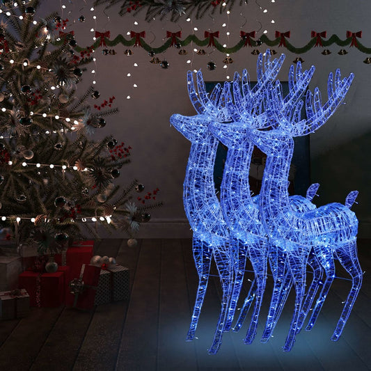 manoga EU | 3154361 XXL Rentiere Weihnachtsdekoration Acryl 250 LED 3 Stk. 180 cm