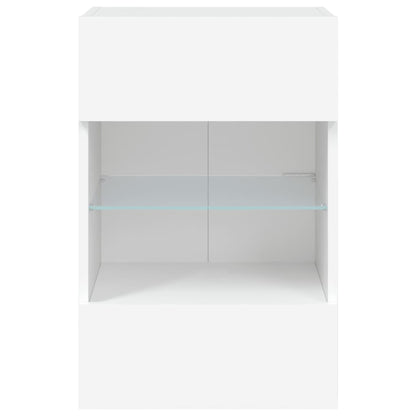manoga EU | 837078 TV-Wandschrank mit LED-Leuchten Weiß 40x30x60,5 cm