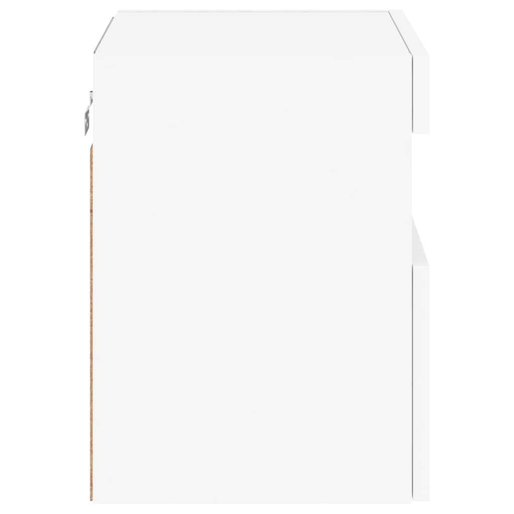 manoga EU | 837169 TV-Wandschrank mit LED-Leuchten Weiß 40x30x40 cm