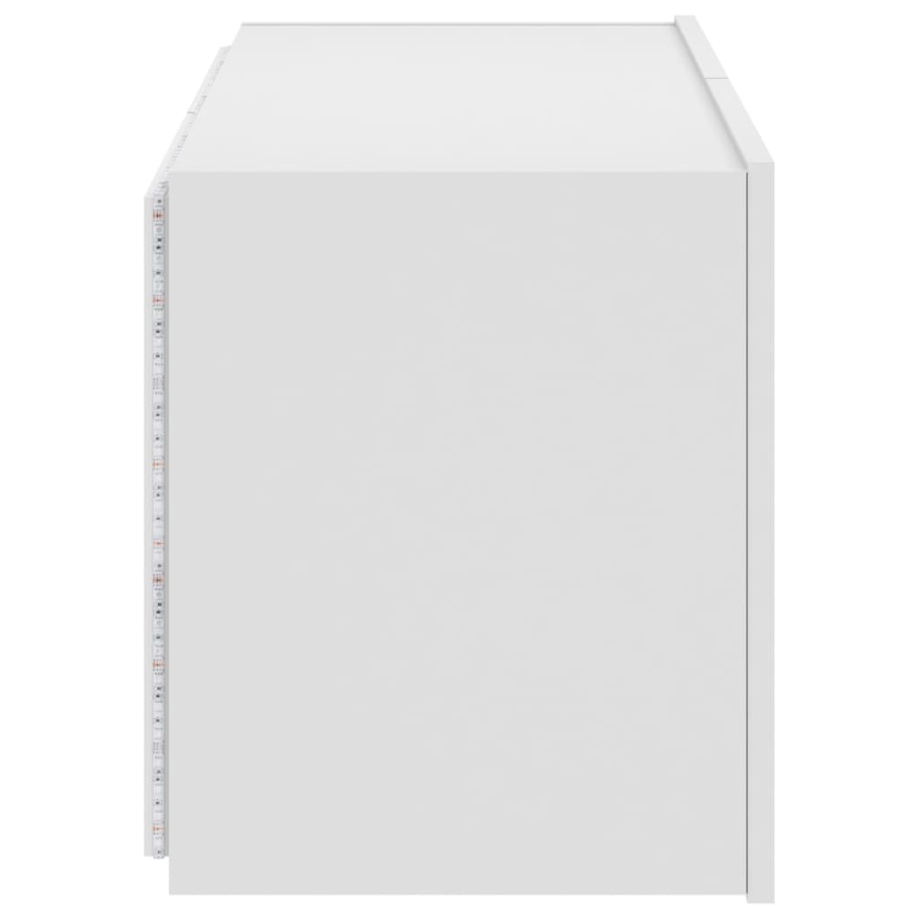 manoga EU | 837316 TV-Wandschrank mit LED-Leuchten Weiß 80x35x41 cm