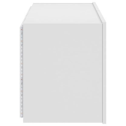 manoga EU | 837316 TV-Wandschrank mit LED-Leuchten Weiß 80x35x41 cm